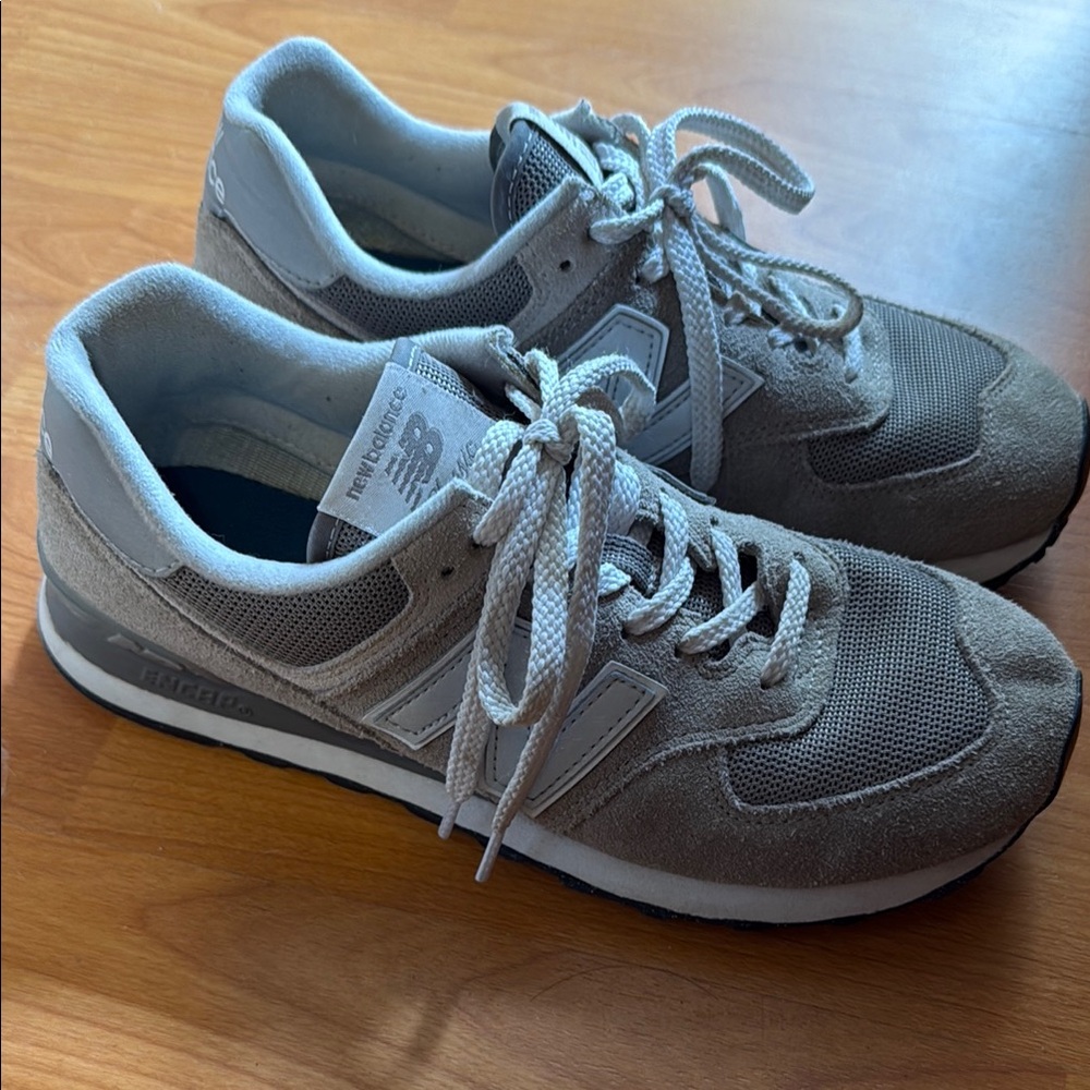 New Balance Gray Sneakers Suede Mesh Versatile